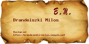 Brandeiszki Milos névjegykártya